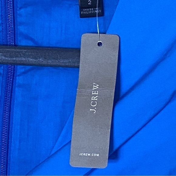 J Crew New Womens Size 2 Sleeveless Midi Wrap Dress Lined Blue Cotton Pockets - Picture 9 of 12